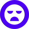 sad face icon purple